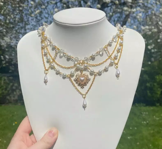 Golden Heart Hand Crafted Necklace