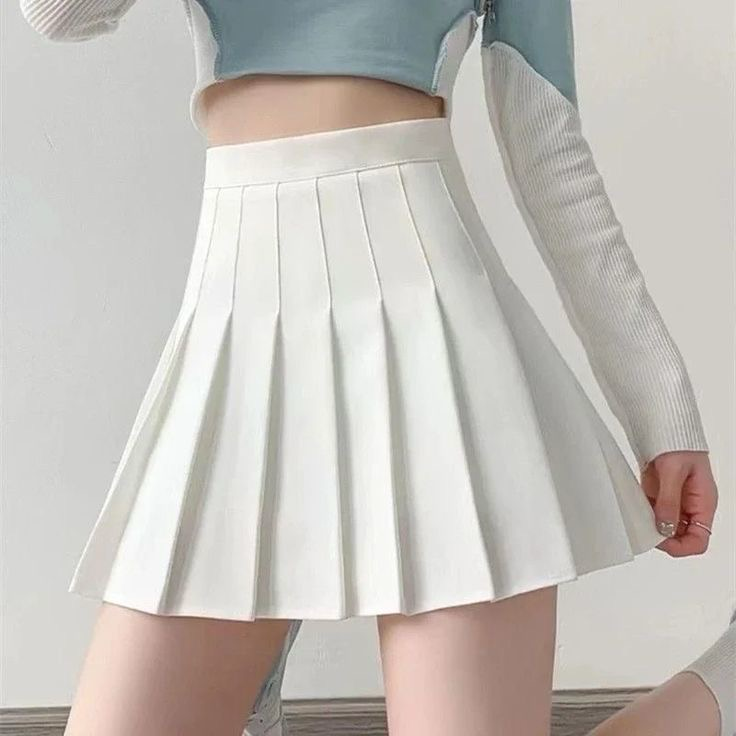 White Pleated Skirt