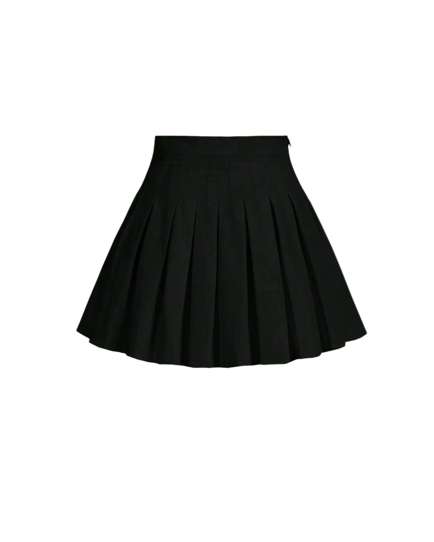 High waist Black Pleated Skirt