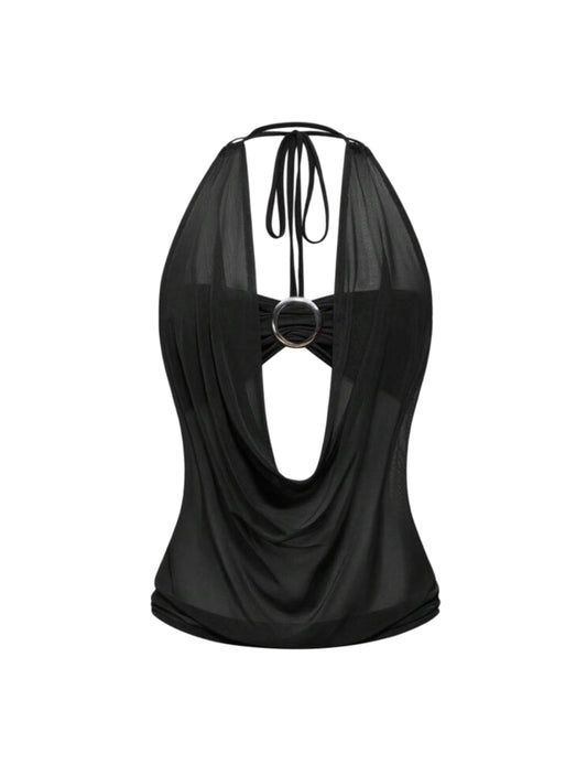 Black Halter Top