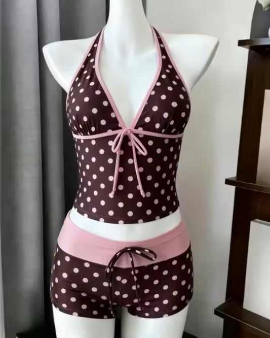 Pink Polka Bikini Set