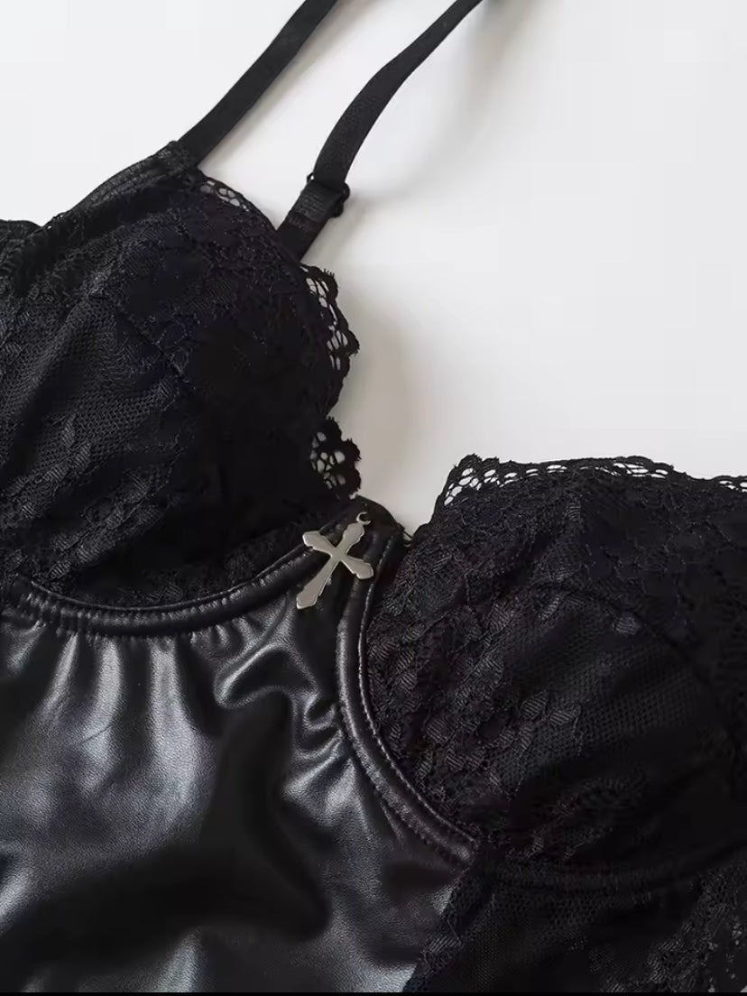 Lace Cross Corset Top
