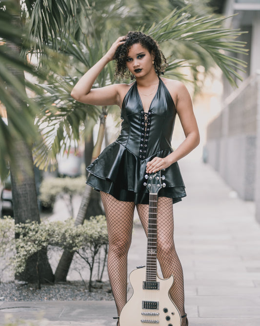 Laced Leather Dress