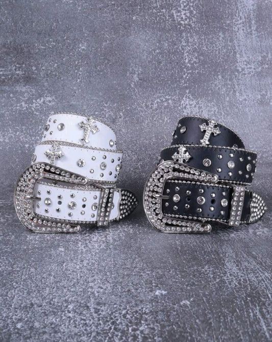 Cross Rhinestone Belt