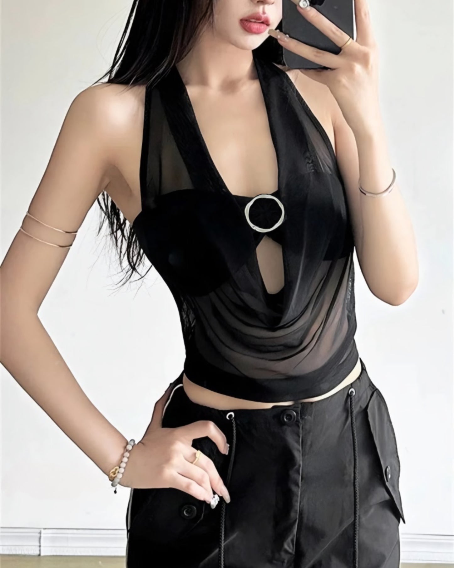 Black Halter Top