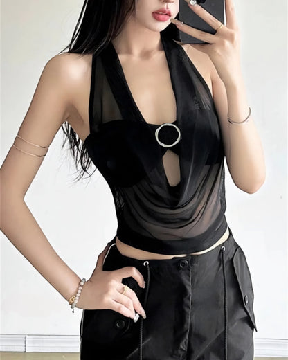Black Halter Top