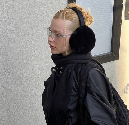 Fluffy  Black Earmuffs