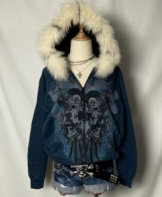 Cyber Ash Fur Hoodie