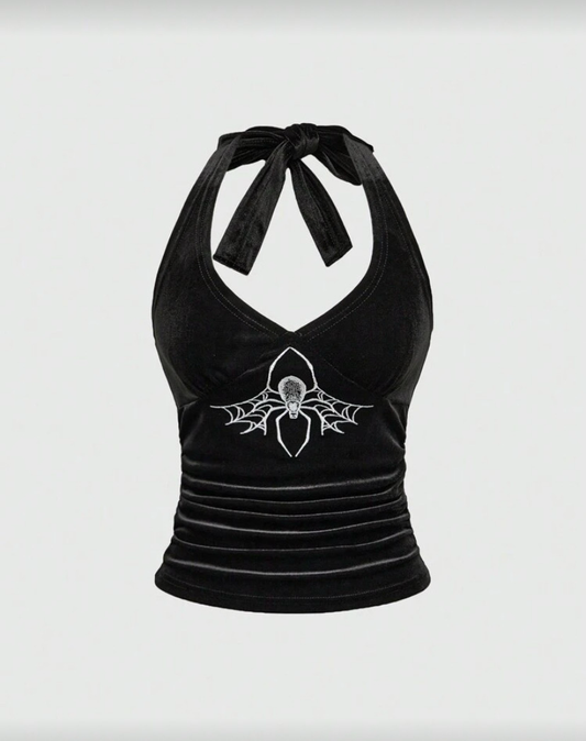 Velvet Halter Top