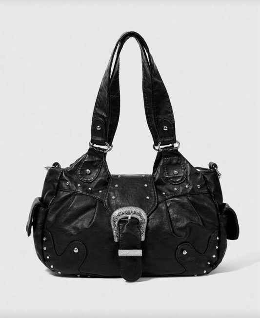 Y2K Black Leather  Bag