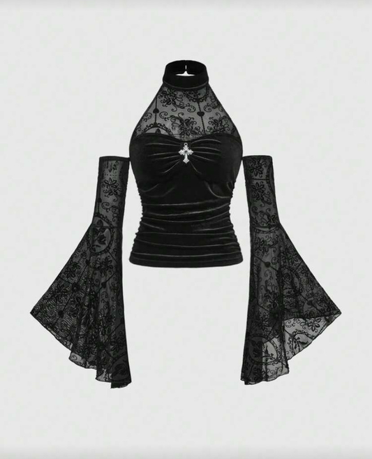 Dark Lily Lace top