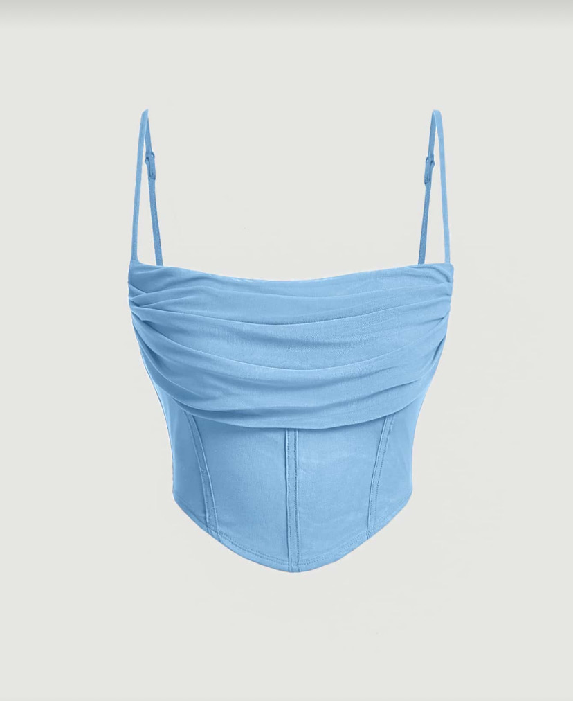 Mesh Corset Blue Top