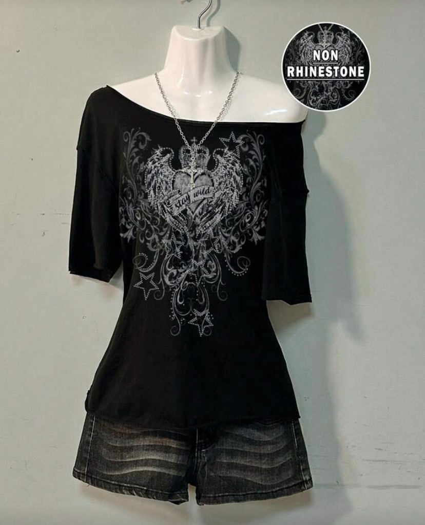 Dark off-shoulder Top