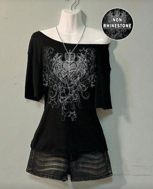 Dark off-shoulder Top
