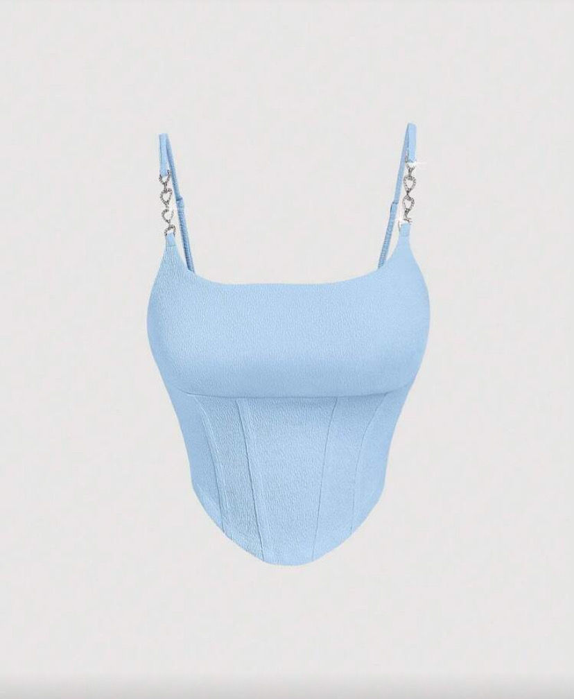 Heart Blue Corset Top