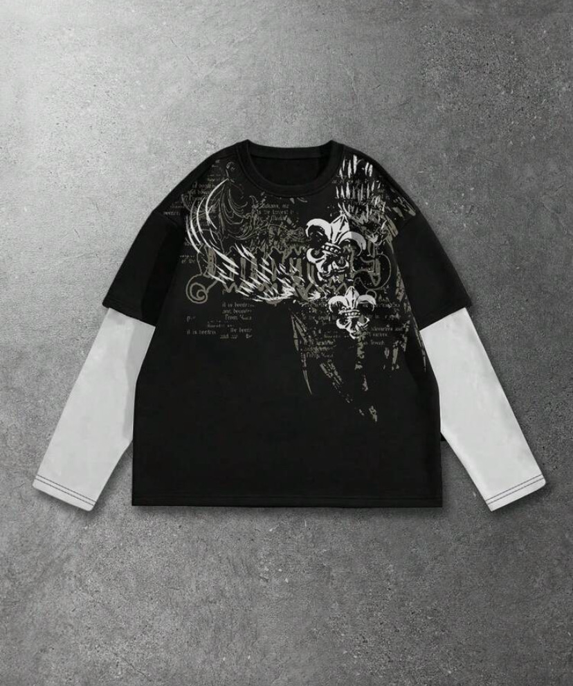 Dark Faux Sleeve tee