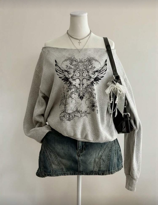 Grey Graphic Sweater