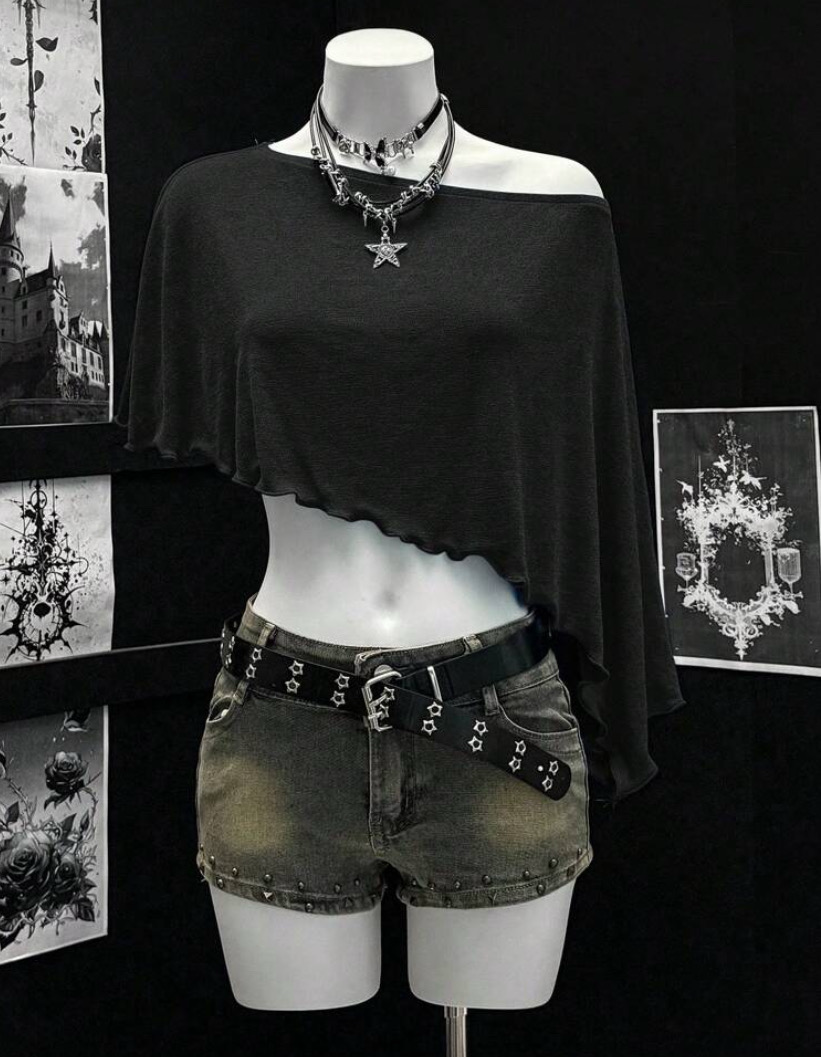 Off Shoulder Black Top