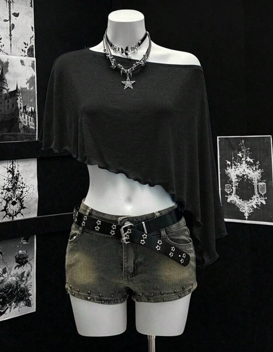 Off Shoulder Black Top