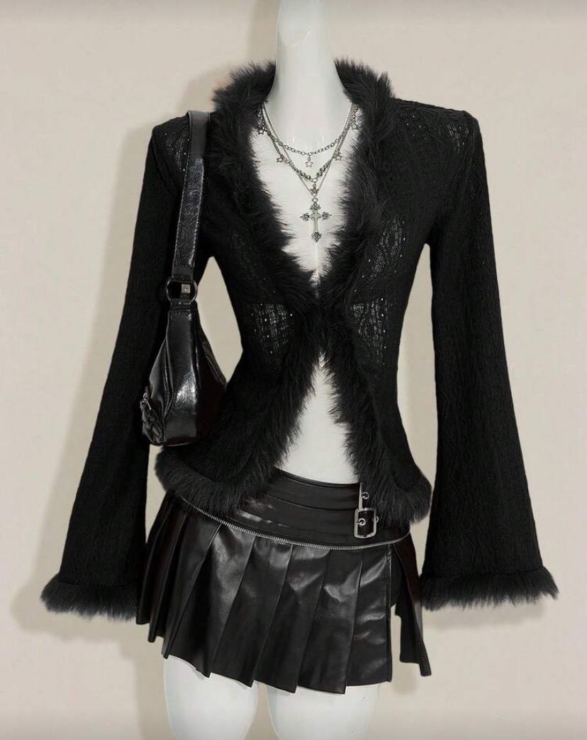 Black Fuzzy Cami