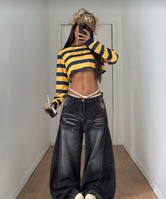 Striped crop long sleeve
