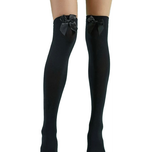 Black Bow Stockings