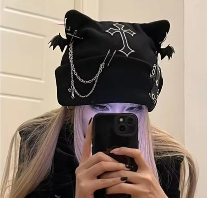 Dark Cat Ears Beanie