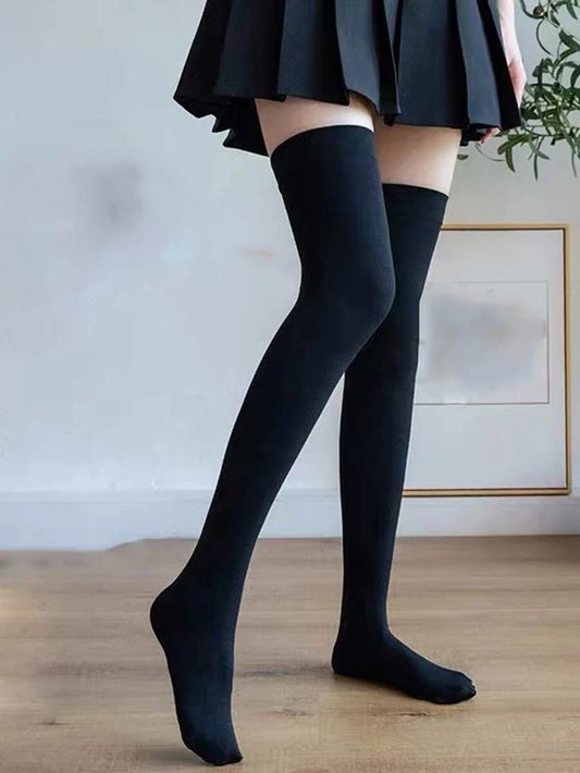 Black Thigh High Socks