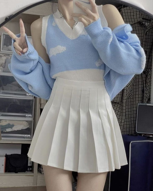 White  Pleated Skirt