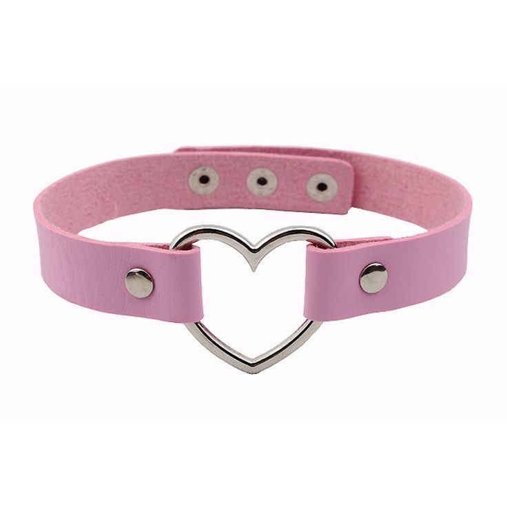 Pink heart choker