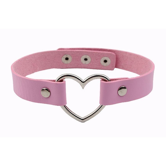 Pink heart choker