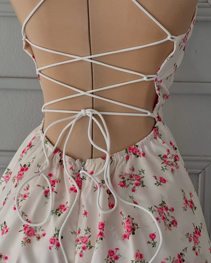 Cherry Blossom Backless Dress
