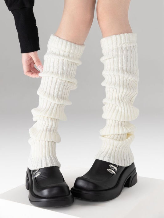 White Knitted Leg Warmers