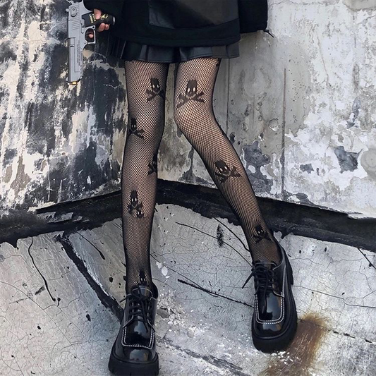 Skull fishnet stockings
