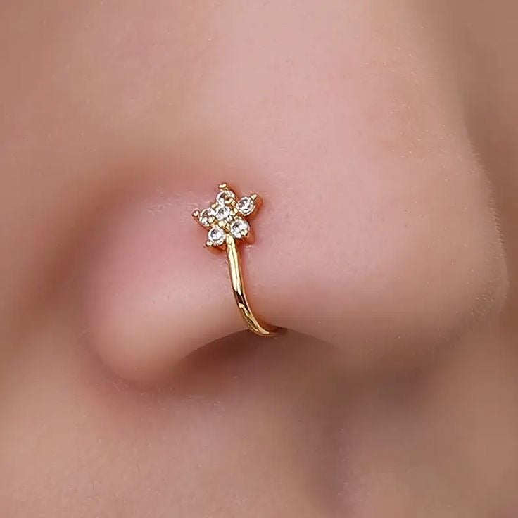 Flower Faux Nose Ring