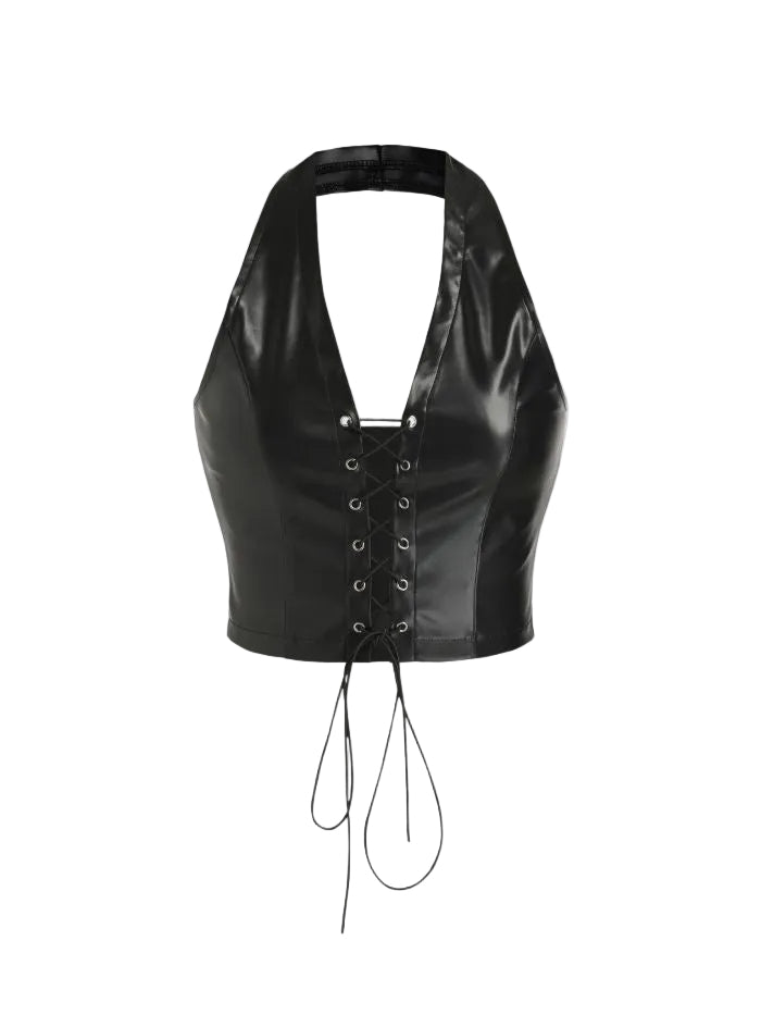 Halter Leather Top