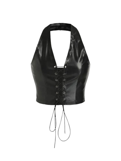 Halter Leather Top