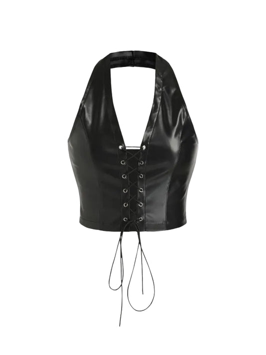 Halter Leather Top