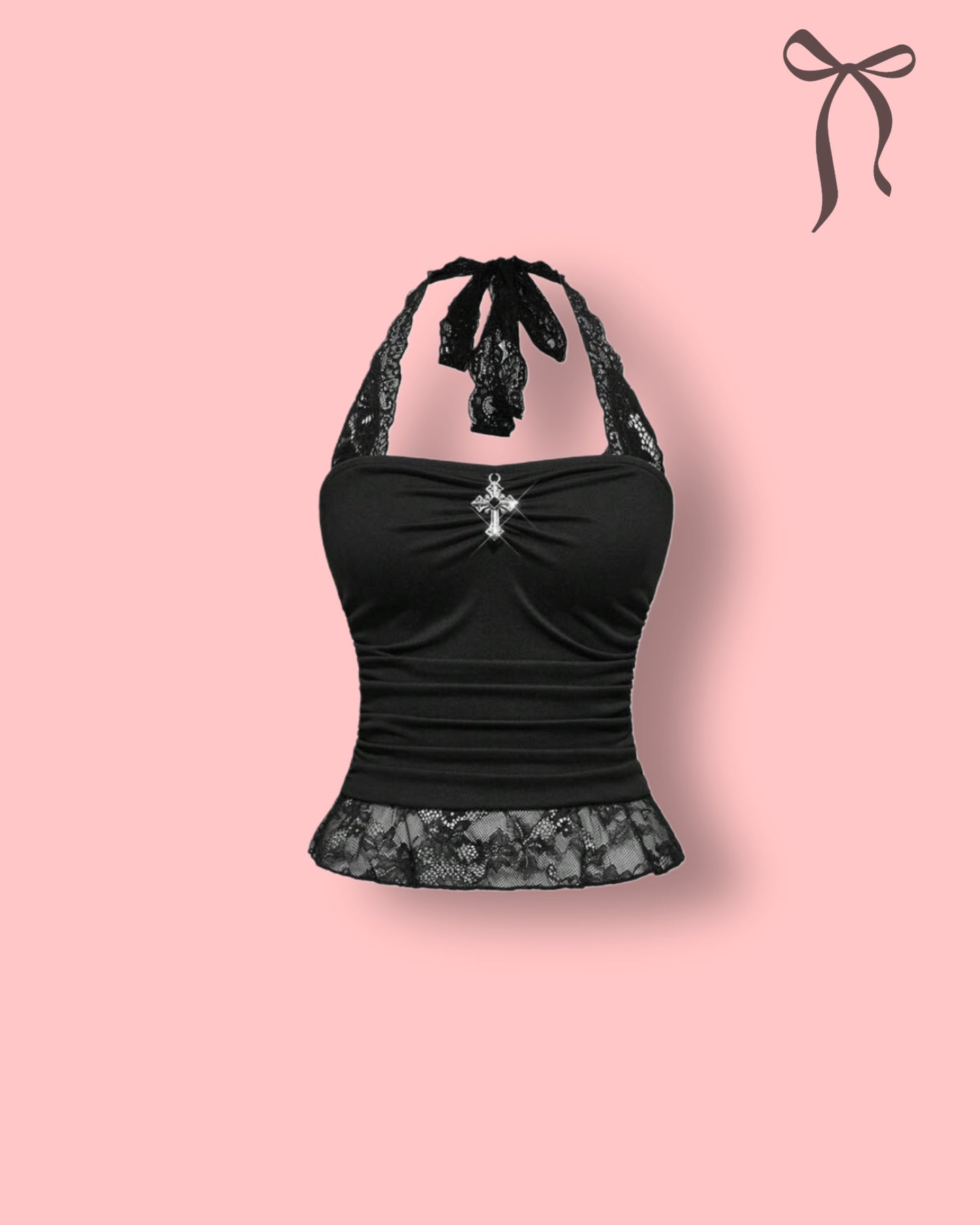 Dark Doll Lace Halter Top