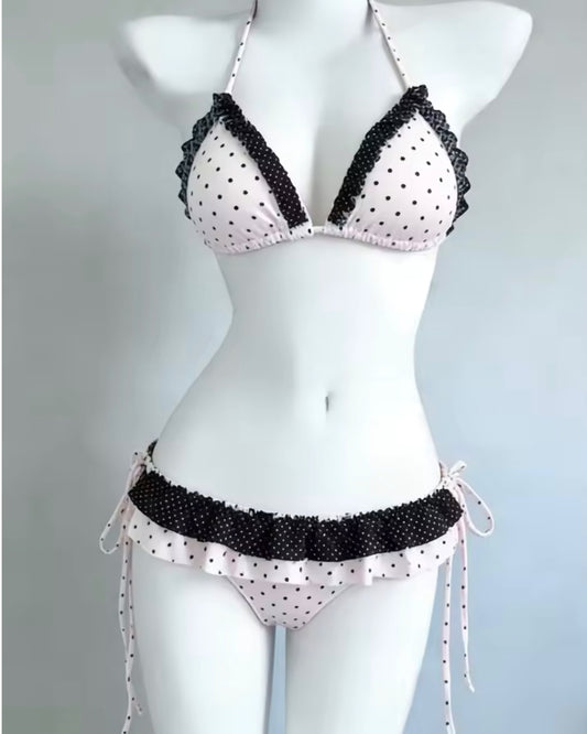 Polka Dot Frill Bikini
